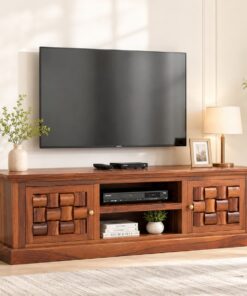 Woven Tv cabinet in Honey Finish