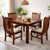 Wreath 4 Seater Sheesham Wood Dining Set in Honey Finish