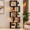 Zig Zag Sheesham Wood Book Rack in Walnut Finish