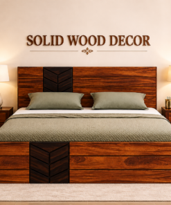 Ziva Sheesham Wood King Size Bed with Box storage in Honey Finish